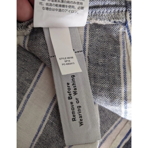 Madewell Stripe Button Back Linen Blend Dress S - Picture 8 of 8